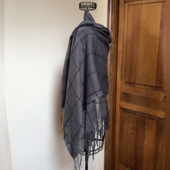 Gulsoy gun metal grey Turkish cotton scarf, pristine, 68”x26” - Picture 2 of 5